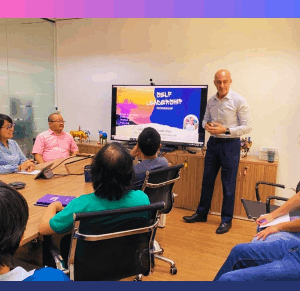 Participants engaged in a mindset and communication skills exercise during a training session